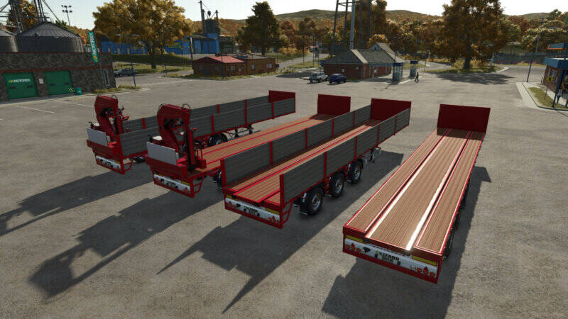 Lizard Platform Semi-Trailer with Crane - Thumbnail 1