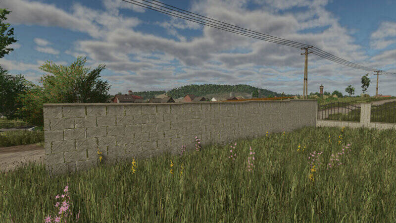 Concrete Brick Fence - Thumbnail 1