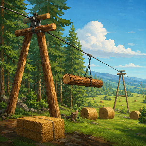 LS25 Holze-Ballen Seilbahn - Thumbnail 1