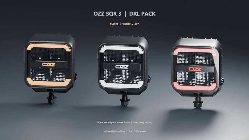 OZZ SQR 3 – Amber, White & Red DRL Pack - Thumbnail 1