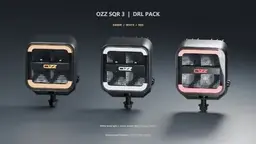 OZZ SQR 3 – Bernsteinfarbenes, weißes und rotes Tagfahrlicht-Paket (Prefab)