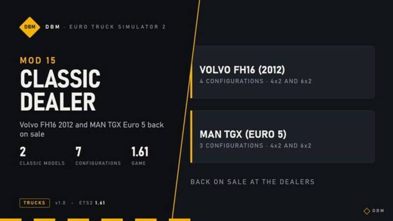 DBM Classic Dealer – Volvo FH16 2012 & MAN TGX Euro 5 Back on Sale - Thumbnail 1