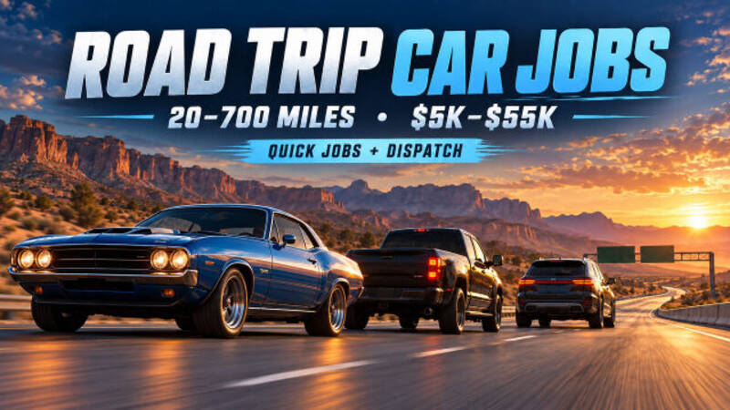Road Trip Car Jobs | 20–700 Miles | $5K–$55K Pay - Thumbnail 1
