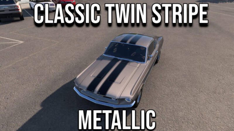 1967 Ford Mustang – Classic Twin Stripe Skin | Metallic + Mask thumbnail 3