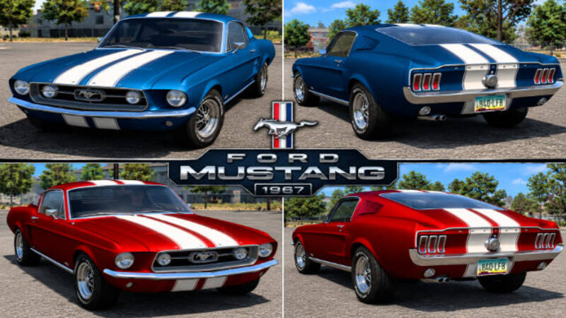 1967 Ford Mustang – Matte Metallic Racing Stripes - Thumbnail 1